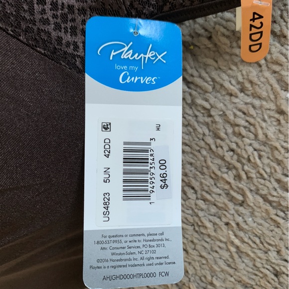Playtex Love My Curves Brown Balconette Neckline Underwire Style 4823 Size 42DD - Picture 5 of 11